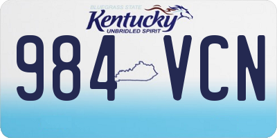 KY license plate 984VCN