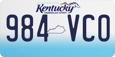 KY license plate 984VCO