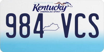 KY license plate 984VCS