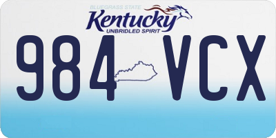 KY license plate 984VCX