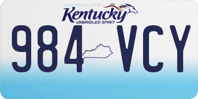 KY license plate 984VCY