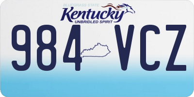 KY license plate 984VCZ