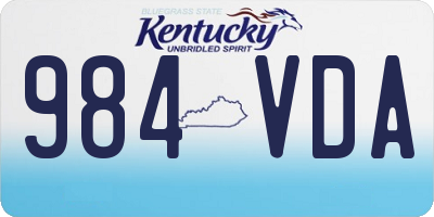 KY license plate 984VDA