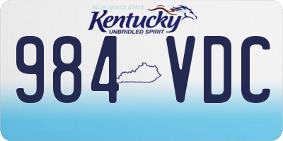 KY license plate 984VDC