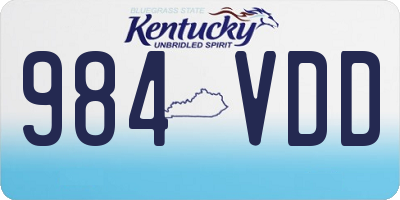 KY license plate 984VDD