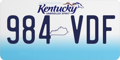 KY license plate 984VDF