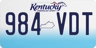 KY license plate 984VDT