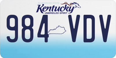 KY license plate 984VDV