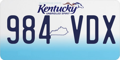 KY license plate 984VDX