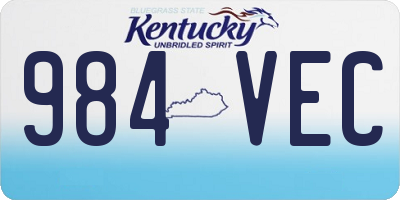 KY license plate 984VEC