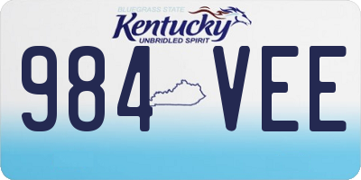KY license plate 984VEE