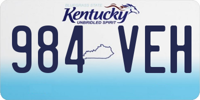 KY license plate 984VEH