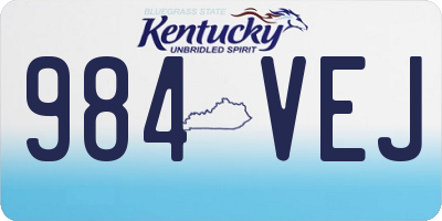 KY license plate 984VEJ