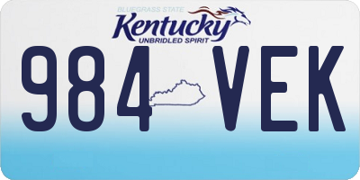 KY license plate 984VEK