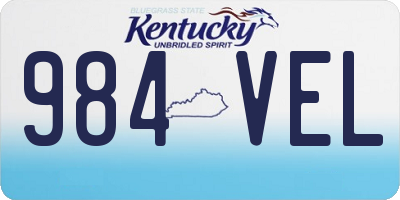KY license plate 984VEL