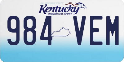 KY license plate 984VEM