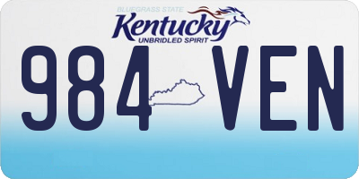 KY license plate 984VEN