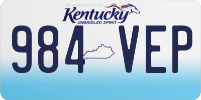 KY license plate 984VEP