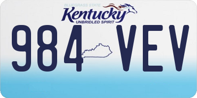 KY license plate 984VEV