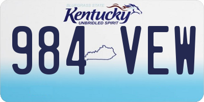 KY license plate 984VEW