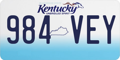KY license plate 984VEY