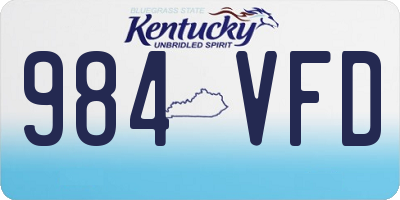 KY license plate 984VFD
