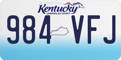 KY license plate 984VFJ
