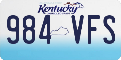 KY license plate 984VFS