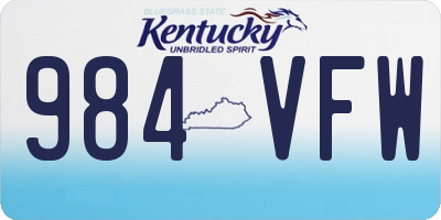 KY license plate 984VFW
