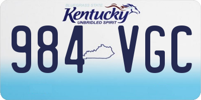 KY license plate 984VGC