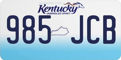 KY license plate 985JCB