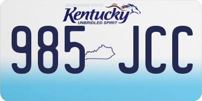 KY license plate 985JCC