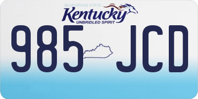 KY license plate 985JCD