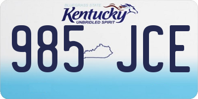 KY license plate 985JCE