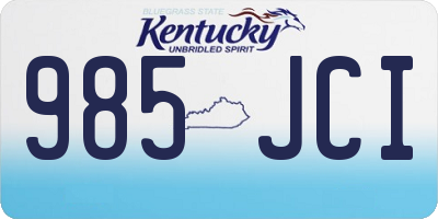 KY license plate 985JCI