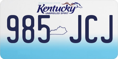 KY license plate 985JCJ