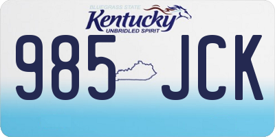 KY license plate 985JCK