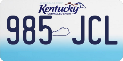 KY license plate 985JCL