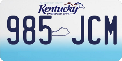 KY license plate 985JCM