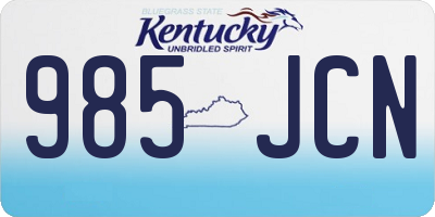 KY license plate 985JCN