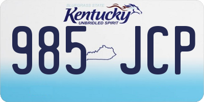 KY license plate 985JCP