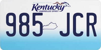 KY license plate 985JCR