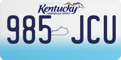 KY license plate 985JCU