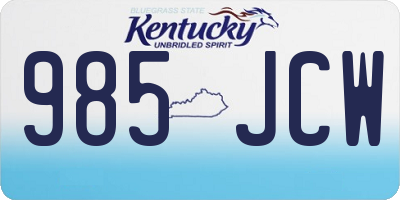 KY license plate 985JCW