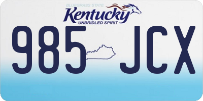 KY license plate 985JCX