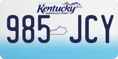 KY license plate 985JCY