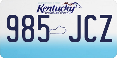 KY license plate 985JCZ