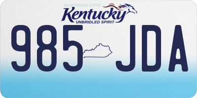 KY license plate 985JDA