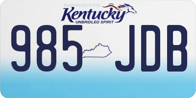 KY license plate 985JDB