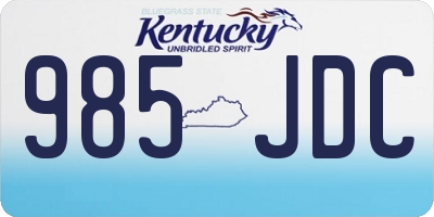 KY license plate 985JDC